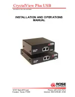 Rose electronics VideoSplitter CAT5 Installation And Operation Manual preview