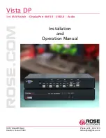 Предварительный просмотр 1 страницы Rose electronics Vista DP KVM-4TDP/A1 Installation And Operation Manual