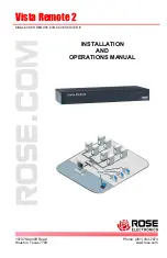 Предварительный просмотр 1 страницы Rose electronics Vista Remote 2 Installation And Operation Manual