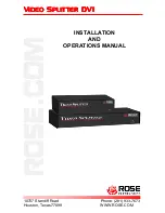 Rose electronics VSP-2DVI Installation And Operation Manual preview