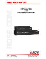 Preview for 1 page of Rose electronics VSP-2DVI Installation And Operation Manual