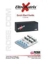 Preview for 1 page of Rose electronics x series Quick Start Manual