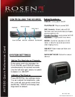 Preview for 2 page of Rosen AV7550 Quick Reference Card