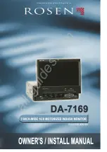 Preview for 1 page of Rosen DA-7169 Owners & Installation Manual