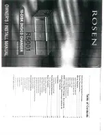 Preview for 1 page of Rosen R5001 Owners & Installation Manual