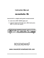 Rosendahl nanoclocks GL Instruction Manual preview