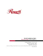 Предварительный просмотр 1 страницы Rosewill RNX-N400LX Quick Installation Manual