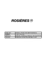 ROSIERES CIARRA Installation And User Manual preview