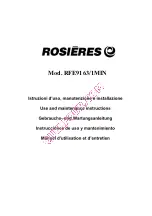 ROSIERES RFE9163/1MIN Use And Maintenance Instructions предпросмотр