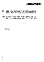 ROSIERES TC 04 Instruction For The Installation And Operation preview