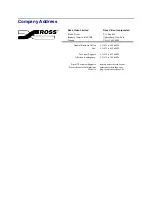 Preview for 9 page of Ross Synergy 1 Maintenance Manual