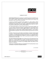 Preview for 2 page of Ross TC700M Operator'S Manual