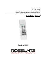 Preview for 1 page of Rosslare AC-C31V Installation Manual