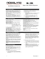 Preview for 1 page of Rosslare SA-29G Installation Instructions