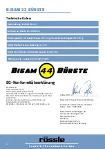 Preview for 8 page of Rossle BISAM 22 BRUSH Operating Instructions Manual