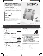 Rossmax WB220 Instruction Manual предпросмотр