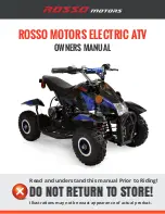 ROSSO MOTORS Kids ATV Owner'S Manual preview