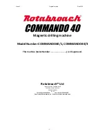 Предварительный просмотр 1 страницы Rotabroach COMMANDO40/1 Manual