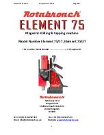 Предварительный просмотр 1 страницы Rotabroach Element 75 Original Instructions Manual