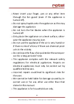 Предварительный просмотр 29 страницы Rotel ACCUTABLE FAN7574CH User Instructions