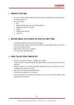 Preview for 18 page of Rotel F0502 Instructions For Use Manual