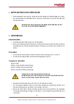 Preview for 12 page of Rotel FOOTWARMER520CH1 Instructions For Use Manual