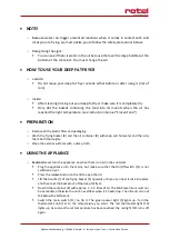 Preview for 21 page of Rotel FryStar Instructions For Use Manual