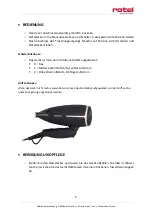 Preview for 8 page of Rotel HAIRDRYERTRAVEL808CH1 Instructions For Use Manual