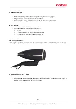 Preview for 23 page of Rotel HAIRDRYERTRAVEL808CH1 Instructions For Use Manual