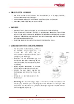 Preview for 8 page of Rotel JUICEMAKERCITRUS464CH1 Instructions For Use Manual