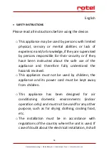 Preview for 54 page of Rotel MOBILEAIRCONDITIONER797CH2 Instructions For Use Manual