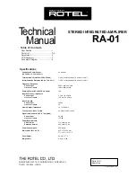 Rotel RA-01 Technical Manual preview