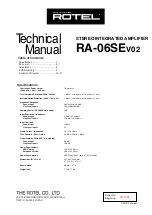 Rotel RA-06SEV02 Technical Manual preview