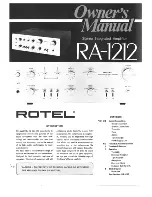 Preview for 1 page of Rotel RA-1212 Owner'S Manual