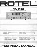 Rotel RA-1412 Technical Manual preview