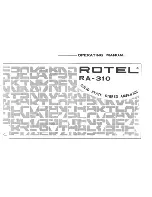 Preview for 1 page of Rotel RA-310 Operation Manual