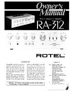 Rotel RA-312 Owner'S Manual preview