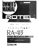 Rotel RA-413 Owner'S Manual preview