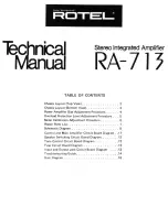 Preview for 1 page of Rotel RA-713 Technical Manual