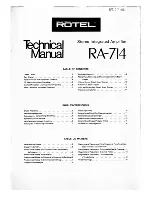 Rotel RA-714 Technical Manual preview