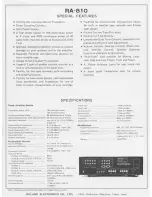 Preview for 2 page of Rotel RA-810 Brochure & Specs