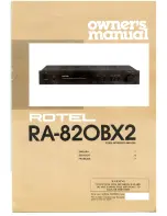 Preview for 1 page of Rotel RA-820BX2 Owner'S Manual