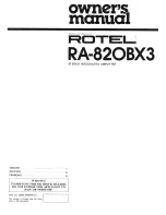 Rotel RA-820BX3 Owner'S Manual preview