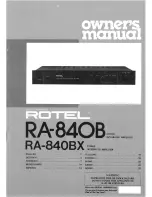 Rotel RA-840BX Owner'S Manual preview