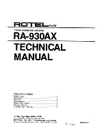 Preview for 1 page of Rotel RA-930AX Technical Manual