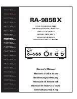 Rotel RA-985BX Owner'S Manual preview