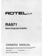 Rotel RA971 Owner'S Manual preview