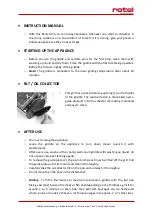 Предварительный просмотр 15 страницы Rotel RACLETTEGRILL120CH2 Instructions For Use Manual