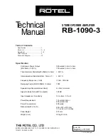 Rotel RB-1090-3 Technical Manual preview