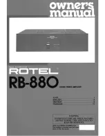 Rotel RB-880 Owner'S Manual preview